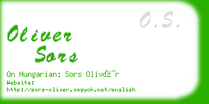 oliver sors business card